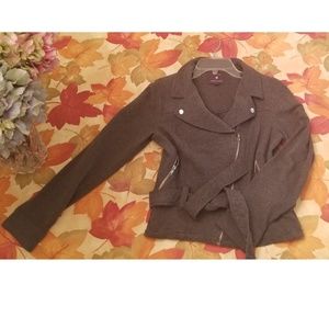 Forever 21 sweatshirt material moto jacket